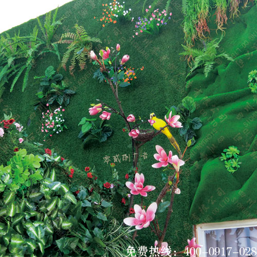 塑料花草装饰绿植墙
